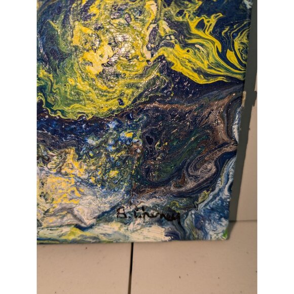 Abstract Acrylic Pour Painting On Canvas - Picture 4 of 4